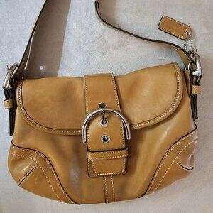 Coach - Tan Leather Demi Baguette Purse